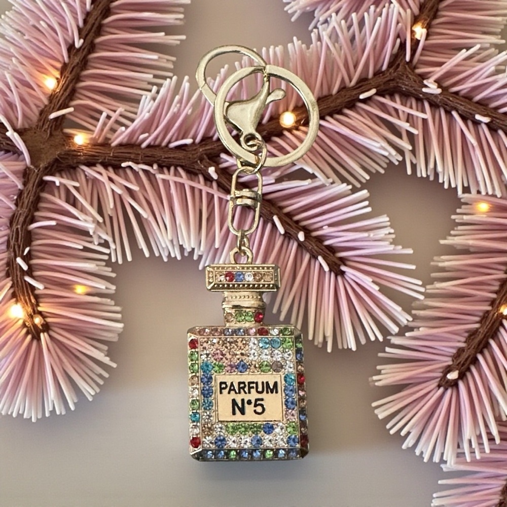 Colorful Parfum No. 5 Keychain & Bag Charm Purse Accessory New